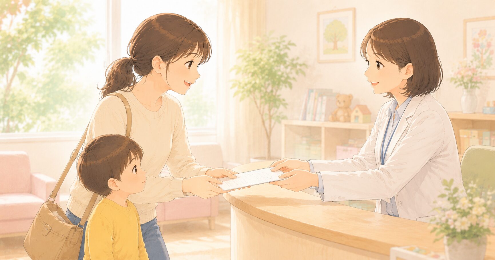 多くの患者を抱える医師のイラスト