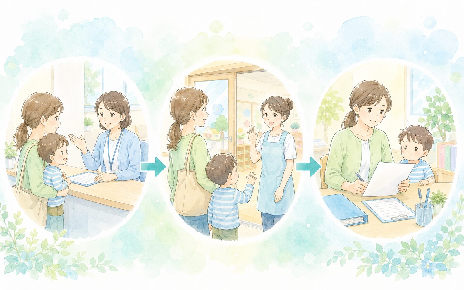 グレーゾーン療育を始める3つのステップのイラスト