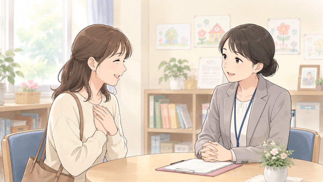 先生に相談して安心する保護者