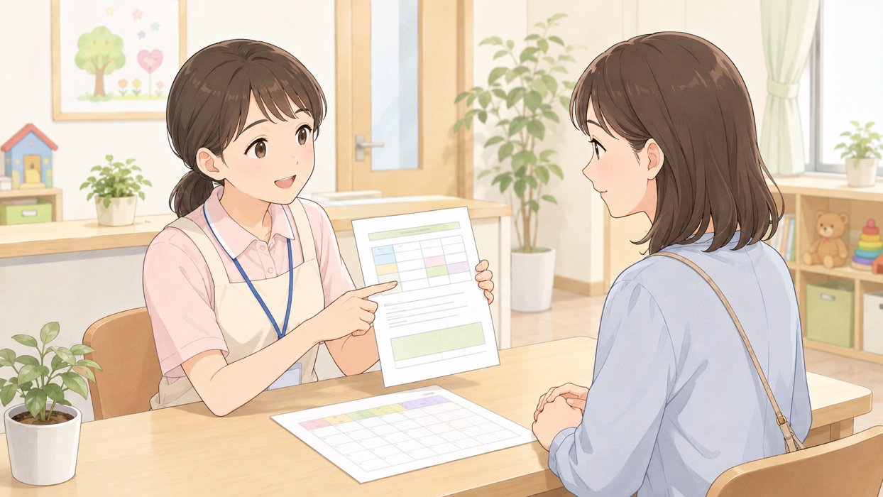 利用明細をやさしく説明する放デイスタッフ
